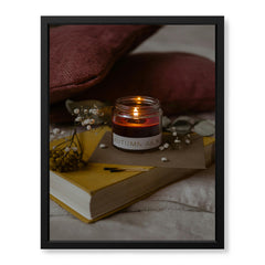 Beautiful Brown Jar With Candle Over The Book | Abstract Fashion Artwork #00497