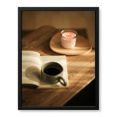 Beautiful Coffee Cup On The Table With Candle | Abstract Fashion Artwork #00499