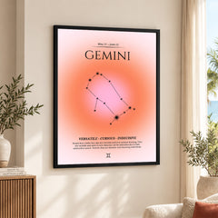 Gemini Abstract Stars Sign Art | Abstract Nature Artwork #00510