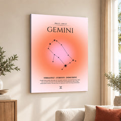 Gemini Abstract Stars Sign Art | Abstract Nature Artwork #00510