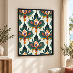 Orange & Green Beautiful Floral Artwork | Abstract Floral Artwork #00512
