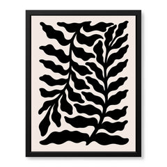 Beautiful Black Floral Artwork Over Beige Background | Abstract Floral Artwork #00515