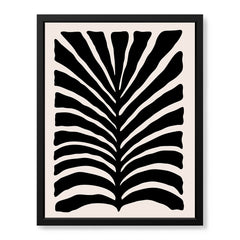 Beautiful Black Leaves Artwork Over Beige Background | Abstract Floral Artwork #00517