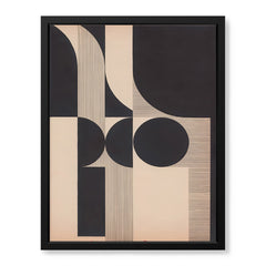 Black & Beige Geometric Shape Artwork | Abstract Office Artwork #00519