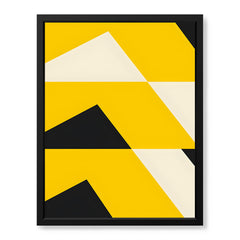 Black Yellow & White Abstract Design | Abstract Office Artwork #0052