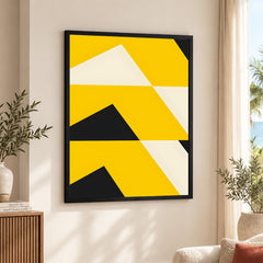 Black Yellow & White Abstract Design | Abstract Office Artwork #0052