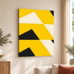 Black Yellow & White Abstract Design | Abstract Office Artwork #0052