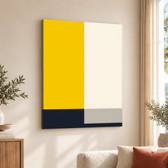 Black Yellow & Grey Beige Abstract Design | Abstract Office Artwork #0053