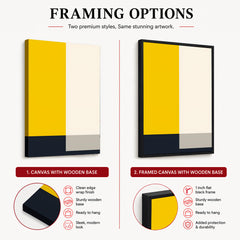 Black Yellow & Grey Beige Abstract Design | Abstract Office Artwork #0053