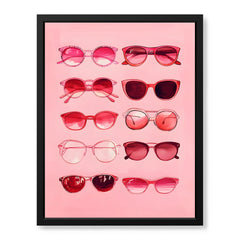 Aesthetic Colorful Glasses Over Pink Background | Abstract Fashion Artwork #00536