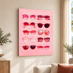 Aesthetic Colorful Glasses Over Pink Background | Abstract Fashion Artwork #00536