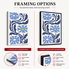 Beautiful Blue Flowers With Purple Exotic Leaves | Abstract Floral Artwork #00539