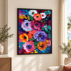Abstract Colorful Flowers Art | Abstract Floral Artwork #00548