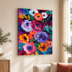 Abstract Colorful Flowers Art | Abstract Floral Artwork #00548