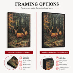 Deer's With Dominant Horns In The Forest | Abstract Animal Artwork #00563