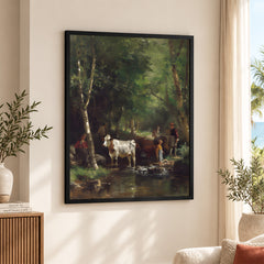 Aesthetic Forest View From Bank Of A River | Abstract Nature Artwork #00564