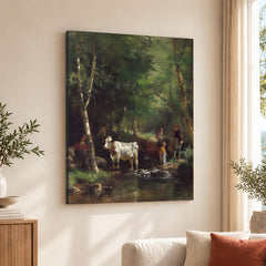 Aesthetic Forest View From Bank Of A River | Abstract Nature Artwork #00564