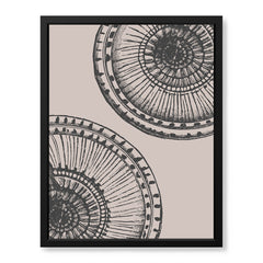 Black & White Ring Style Artwork Over Beige Background | Abstract Fashion Artwork #00576