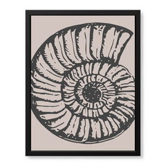 Black & White Shell Artwork Over Beige Background | Abstract Fashion Artwork #00577