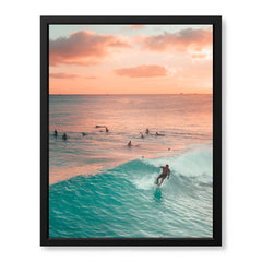 Beautiful Orange & Green View From A Beach | Abstract Nature Artwork #00581