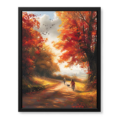 Kids In The Park Autumn Season View | Abstract Nature Artwork #00596