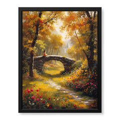 Little Girl Sitting In The Park With Flowers | Abstract Floral Artwork #00597