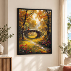 Little Girl Sitting In The Park With Flowers | Abstract Floral Artwork #00597