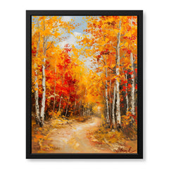 Forest Surrounded By Autumn Season | Abstract Floral Artwork #00598