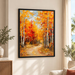 Forest Surrounded By Autumn Season | Abstract Floral Artwork #00598