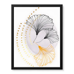Black & Gold Line Flowers | Abstract Floral Artwork #006