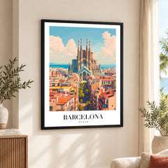 Barcelona City Spain | Abstract Travel Artwork #00615