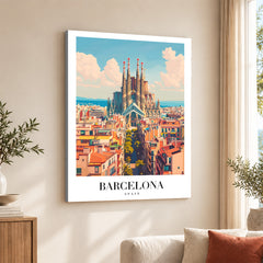 Barcelona City Spain | Abstract Travel Artwork #00615