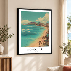 Honolulu City Hawaii | Abstract Travel Artwork #00621