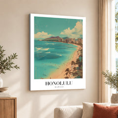 Honolulu City Hawaii | Abstract Travel Artwork #00621