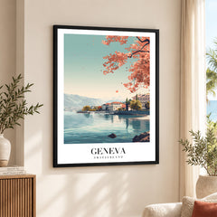 Geneva City Switzerland | Abstract Travel Artwork #00629