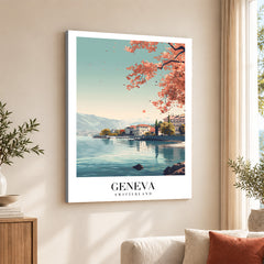 Geneva City Switzerland | Abstract Travel Artwork #00629