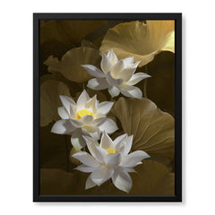 Beautiful White Lillies Over Green Background Floral Design | Abstract Floral Artwork #0063