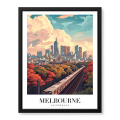 Melbourne City Australia | Abstract Travel Artwork #00646