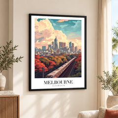 Melbourne City Australia | Abstract Travel Artwork #00646