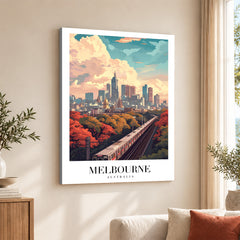 Melbourne City Australia | Abstract Travel Artwork #00646