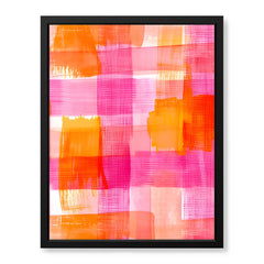 Abstract Pink & Orange Brush Paint Artwork | Abstract Fashion Artwork #00662