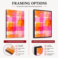 Abstract Pink & Orange Brush Paint Artwork | Abstract Fashion Artwork #00662