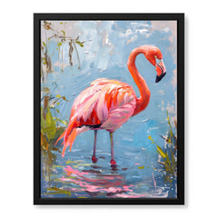 Beautiful Bird With Colorful Paint Stroke In Water | Abstract Nature Artwork #00666