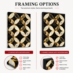 Black & Gold Geometric Shapes Artwork | Abstract Fashion Artwork #00669