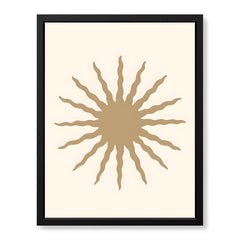 Khaki Color Sun Portrait Over Beige Background | Abstract Fashion Artwork #0067