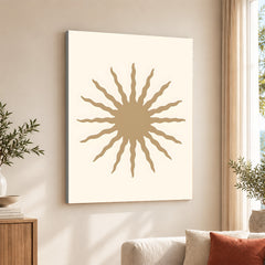 Khaki Color Sun Portrait Over Beige Background | Abstract Fashion Artwork #0067