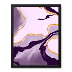 Abstract Pink & Purple Artwork With Golden Lines  | Abstract Fashion Artwork #00679