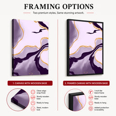 Abstract Pink & Purple Artwork With Golden Lines  | Abstract Fashion Artwork #00679