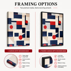 Abstract Red & Blue Geometric Shape Designs | Abstract Fashion Artwork #00688