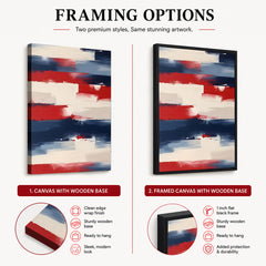 Abstract Red & Blue Paint Stroke Artwork | Abstract Fashion Artwork #00690